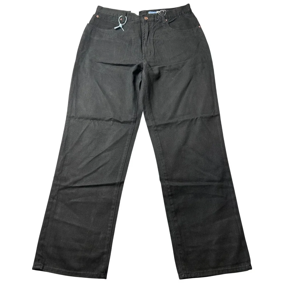 VTG AZZURE Jean Black Denim Pants Straight Fit Size 36W x 34L M4058 NEW NWOT